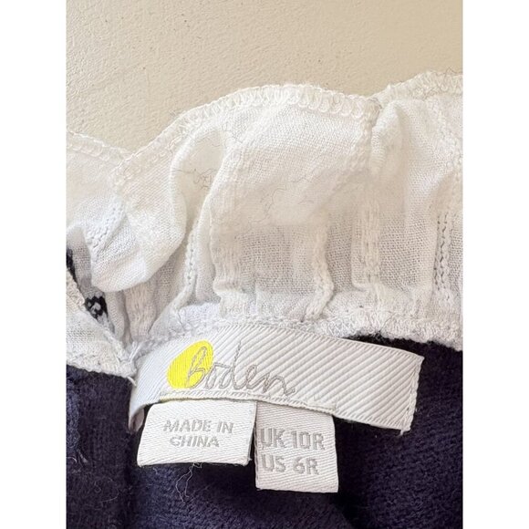 Boden Beatrice Sweater Dress Ruffle Neck Collar Navy Blue 6 - Picture 6 of 7